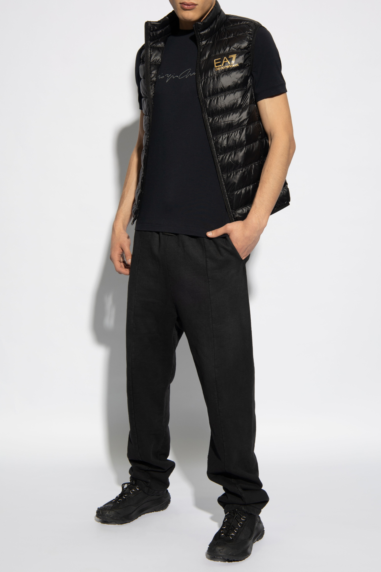 Black Quilted vest with logo EA7 Emporio Armani Vitkac GB